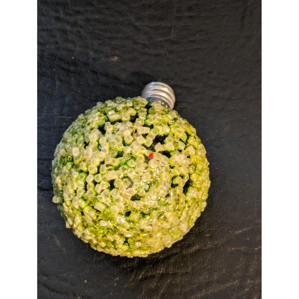 Vintage Ice Snowball Christmas Replacement Bulb Light Green Working